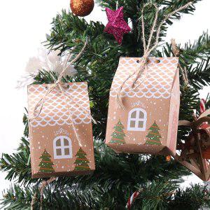 이벤트소품 파티장식소품 밧줄이 달린 크래프트 종이 집 모양 사탕 선물 가방 쿠키 포장 상자 크리스마스