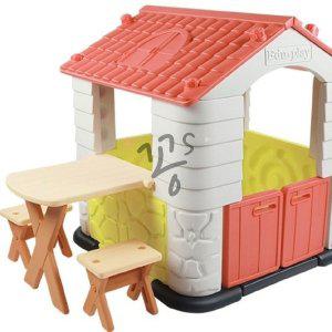 [신세계몰]꽁S샵 에듀플레이하우스2 코랄 (집+책상+의자세트) 놀이하우스 아기놀이집