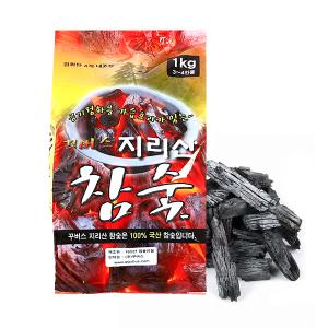 꾸버스 지리산 참숯 1kg 봉지숯 바베큐숯 구이용 캠핑 펜션 숯불 차콜 착화제 착화탄