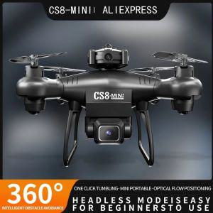 촬영용 드론 CS8 미니 4K 6K 더블 카메라 HD 전문 장애물 회피 360 RC 광각 조정 가능한 ESC 쿼드콥터 장난