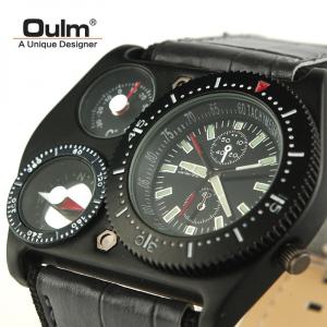 남성 아날로그 Oulm 3Pieces 스포츠 손목시계 4094 전자시계 시계 Watch 패