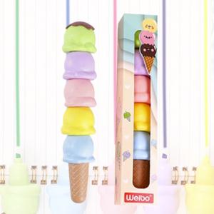 5색 아이스크림 형광펜 야광펜 어린이 학생 필기구 단체선물
