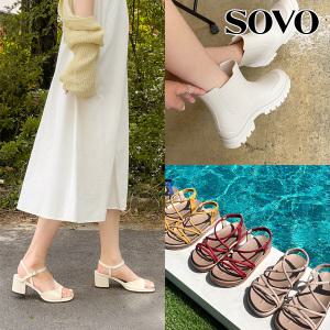 [20%]SOVO 본격 여름준비! 여성샌들 스트랩 웨지 슬리퍼 뮬 슬링백 단화 스니커즈 정장 캐쥬얼코디