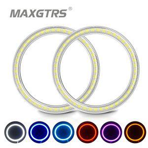 엔젤 아이즈 LED 자동차 안개등, 오토바이 주간 주행등, DRL 헤드라이트, 2x 3528 헤일로 링, 76mm, 80mm,