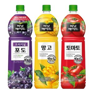 [한번에먹자] 미닛메이드 1.5L 3종(오리지널포도2+망고2+토마토2), 총 6페트_MC