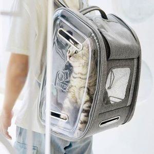 [신세계몰]강아지 고양이 접이식 이동가방 백팩 펫가방 블랙