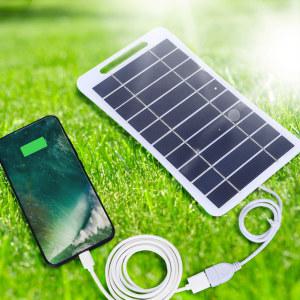 포제 태양 전지 판 패널 휴대용 USB 휴대폰 충전 보조배터리 안정화 배터리 충전기 야외 캠핑 2W 5V