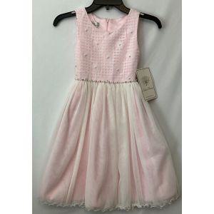 [관부가세포함] 쿠튀르 프린세스 민소매 드레스 여아 사이즈 8 핑크 화이트 펄 장식