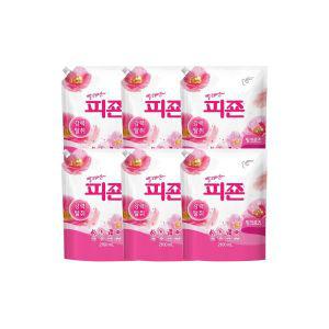 피죤 핑크로즈 섬유유연제 리필 2100ml 6개 / 2.1L 일반 드럼 겸용 유연제