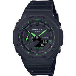 지샥 G-Shock GA2100-1A3 네온 액센트 시계 그린 블랙네온 그린. 디지털