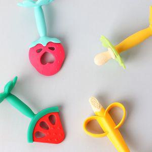 치아발육기 아기치발기 바나나 수박 꽃 실리콘 장난감 선물 글러브 과일 딸기