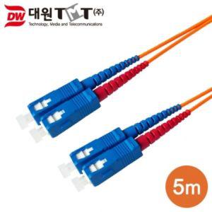 (대원TMT) 티엠티 OM1 광 점퍼코드 SC-SC-2C 멀티 5M 국산 (DW-SSM-5M)네트워크케이