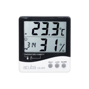아쿠바 CS-201 디지털 온습도계 시계 외부센서 포함
