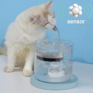 고양이급수기 정수기 물그릇 수도꼭지가 있는 지능형 고양이 물 분수 개 디스펜서 투명 음주자 애완 동물
