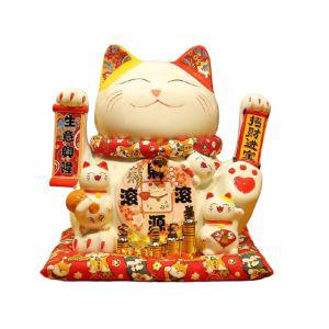 마네키네코 번창 도자기 고양이 선물 인테리어 오픈 거실 행운 일본 장식 가게 인형