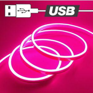 USB전원 실리콘 면발광 무드등 LED바 핑크 150cm면발광LED바 LED조명 RGBLED바 12VLE