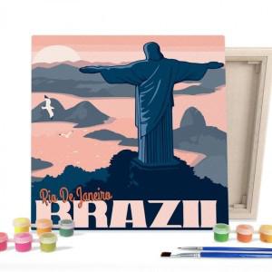 DIY 페인팅 그림 그리기 색칠하기 랜드마크 브라질 몬테크리스토 25X25
