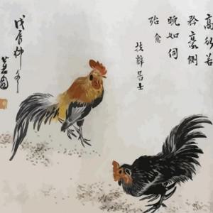 큐리스스토어 피포페인팅 Q1341 신윤복 닭 유화 그림 그리기 취미 명화 DIY