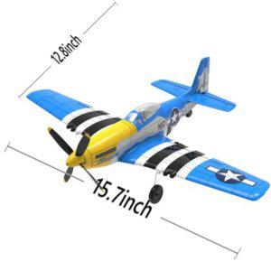 P51 머스탱 RC 비행기 2.4G 4CH 6 축 400mm 윙스팬 원 키 곡예 비행 RTF 글라이더 장난감 선물