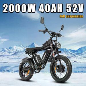 Ridstar Q20/Q20Pro 전기 자전거  강력한 모터  브레이크 20 4.0 인치 팻 타이어 Ebike 산악 눈 52V40AH 20