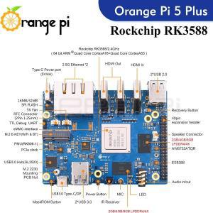 전원공급 GeeekPi Orange Pi 5 Plus eMMC 소켓, 금속 케이스, 공식 5V 4A 전원 공급 장치, 40 mm 선풍기, 1