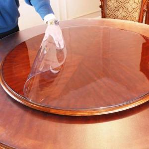 누빔요매트 테이블 라운드 카펫 투명 방수 식탁보 주방 패턴 커버 유리 부드러운 천 식탁 매트 160cm