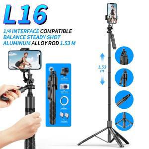 L16 무선 블루투스 Selfie 스틱 삼각대, 접이식 모노 포드 Gopro 액션 카메라 스마트 폰 셀카 라이브 스트