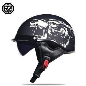 여름헬멧 VOSS 빈티지 바이크 방수백팩 헬멧 하드  클래식 헬멧 레트로 스쿠터 하프 내장 바이저 렌즈 포함