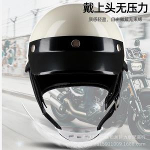 여름용 헬멧 일본 레트로 바이크 방수백팩 헬멧 하드  헬멧 사계절 용 개성 있는 스쿠프 전기 자동차 하프