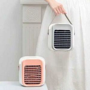 Qinux Airgo 미니 냉풍기 소형 휴대용 저소음 분홍색