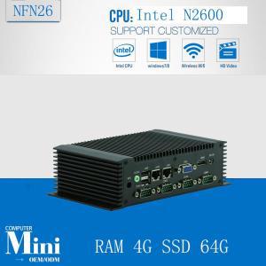 미니 PC 산업용 컴퓨터 팬리스 cpu n2600  1.6 ghz 6 com/4 usb/2 lan 3.5 인치 미니 pc ram 4g ssd