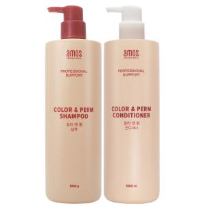 아모스 칼라앤펌 샴푸 컨디셔너1000ml (구형 단종) 신형으로 리뉴얼(사각용기)