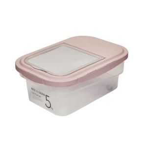 씨밀렉스 쌀통 라이스키퍼, 투명 핑크, 5kg (제습제+계량컵 포함)