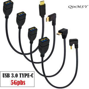 USBC USB 31 C 타입 수USB 20 및 30 암 OTG 데이터 케이블 25cm 90 도 각도