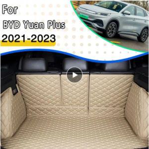 BYD Yuan Plus Atto 3 용 자동차 트렁크 매트, 가죽 후면 정리 액세서리, 2021 ~ 2023 방수 패드