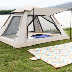 편리한 원터치 5인용 텐트 등산 캠핑 용품  간편 휴대용 방충망 방수 기능
