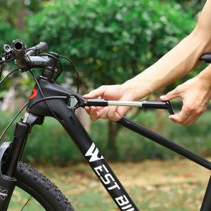 자전거 공기주입기 알루미늄 합금 핸드 에어 펌프, 슈레이더 밸브와 호환, 포크 서스펜션 타이어용 프레스