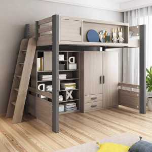 침대 책상 세트 2층 벙커 형 원목 일체형 아이방