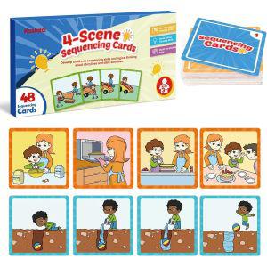 Kasfalci Sequencing Cards Sequence Game for Kids Social Skills Sentence Building Storytelling Home S
