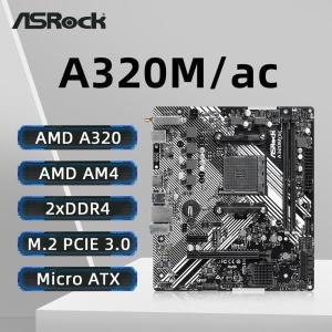 미니 PC ASROCK A320M AC 마더보드 지지대 AMD Ryzen 5 5600 7 5700X3D DDR4 3200 +(OC) NVME M.2 인터페이