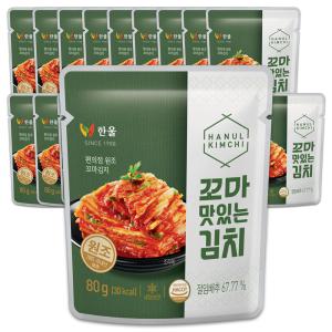 한울 꼬마맛 80gx20봉 여행용 편의점 국산 소포장김치