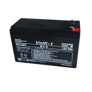VK1207 12V 7Ah 배터리 밧데리 전동차 산업용 볼크원 장난감 무보수 밀폐형