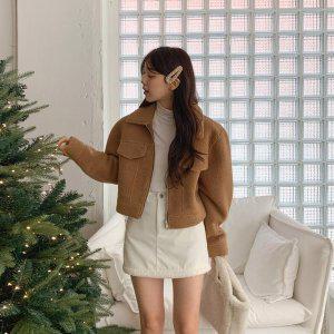 [신세계라이브쇼핑][옷자락] 여자 뽀글이 카라넥 루즈핏 러블리 봄옷 무스탕 자켓