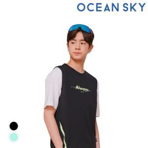 [보리보리/오션스카이]남아 라인 포인트 민소매 T-shirt/2color