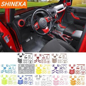 SHINEKA ABS 자동차 인테리어 장식 커버 스티커 풀  키트 2/4 도어  지프 랭글러 JK 2011-2017