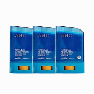 [무료배송] AHC 내추럴 퍼펙션 더블 쉴드 선스틱 14g (SPF50+) 파랑 3개_MC