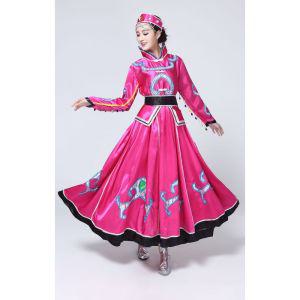 몽골전통의상 여성 고고 장구 난타 전통복 단체 공연 무대 댄스복 롱 숏
