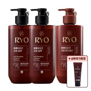 려 흑운 볼륨 모근강화 샴푸 480ml 2개 + 컨디셔너 480ml 1개 + 샴푸추가증정 / 한방샴푸린스