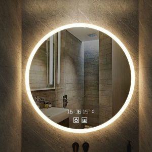 원형거울 스마트 메이크업 라운드 욕실 거울 조절 가능한 3 색 밝은 LED 조명 다기능 블루투스 스피커 김서