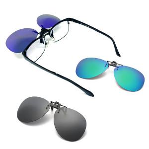 안경위에 쓰는 클립온 클립형 편광 클립 변색 미러 선글라스 썬글라스 선그라스 렌즈 고글 선바이저 랜즈